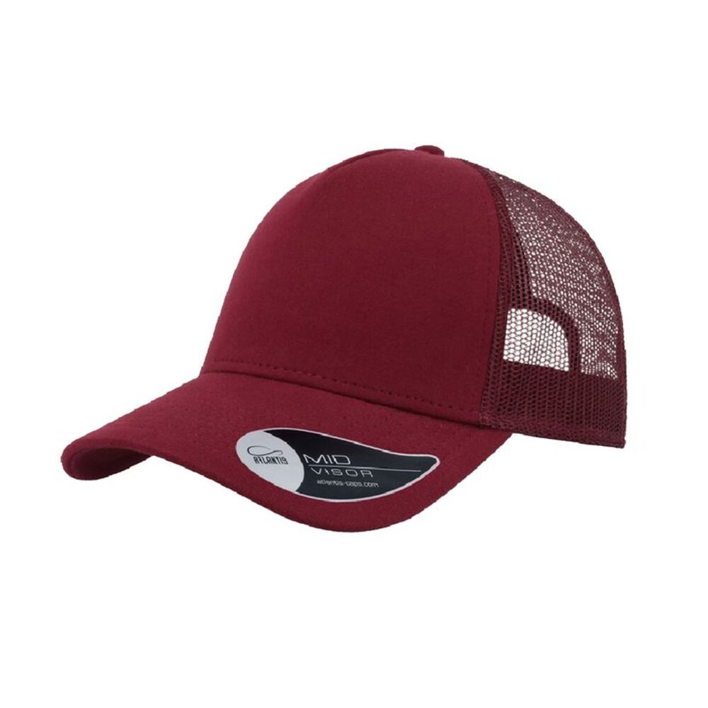 Atlantis Rapper Jersey Mid Visor Trucker Cap / Burgundy